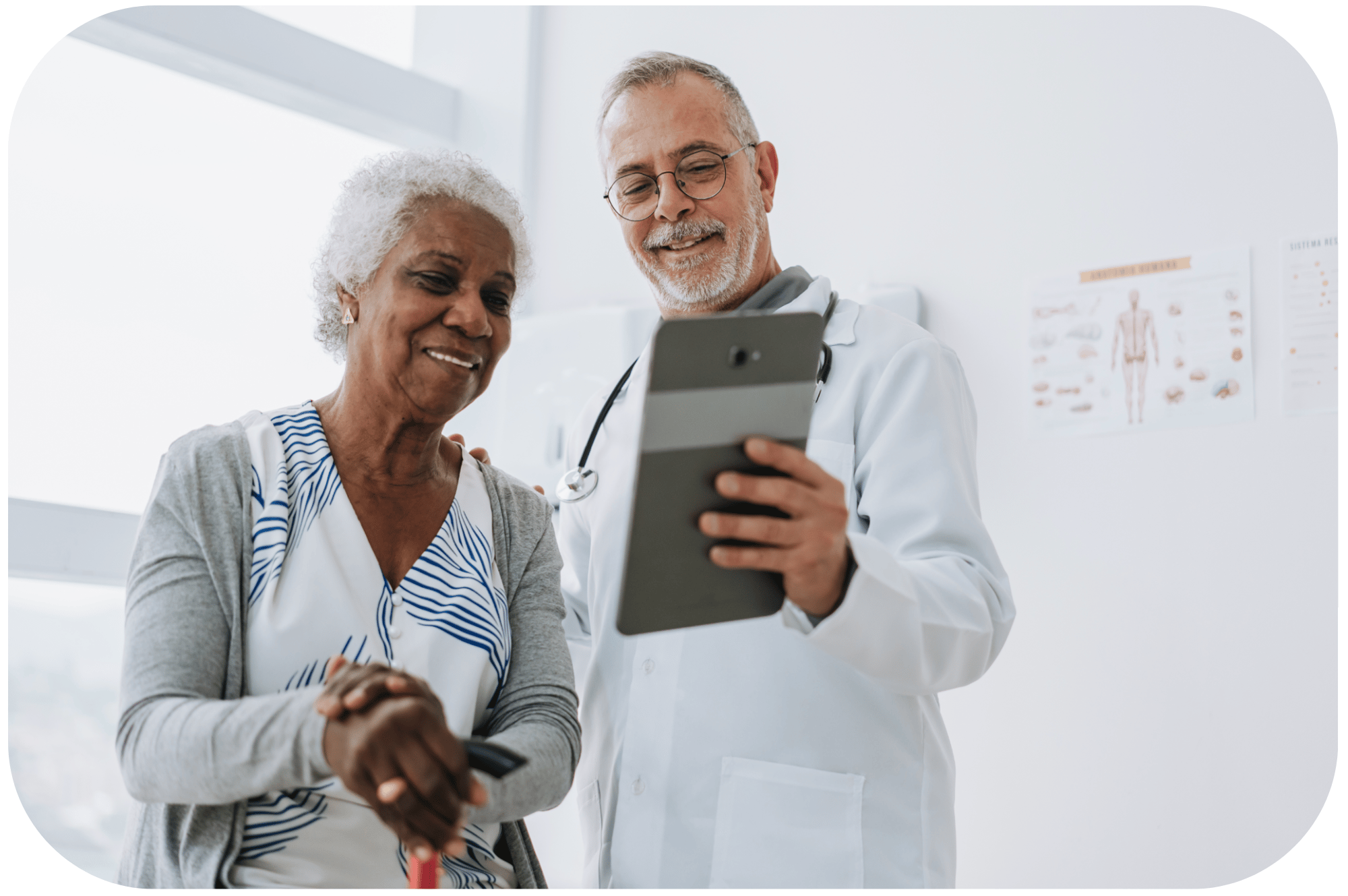 Doctor with a patient - rounded Doctor with a patient - rounded